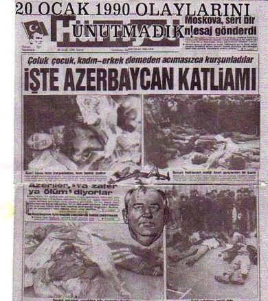 20 Ocak 1990 da Baküde yapılan Katliamda Gazeteci olarak oradaydım,  tüm olayları yaşadım ve dönemin Hürriyet gazetesi olayı birinci sayfadan Dünyaya duyurmuştu